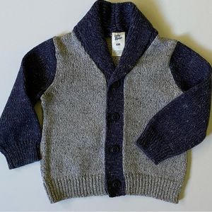 Boys Sweater size 6 Months OshKosh B’gosh Cardigan Blue Gray Heather knit EUC